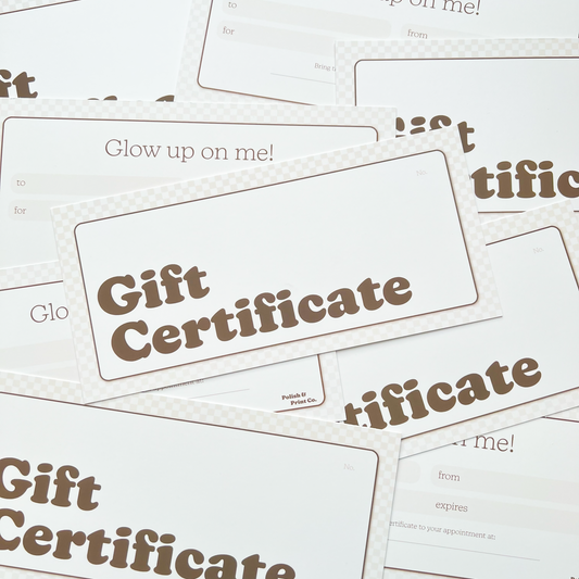 Glow up on me! Gift Certificate in Stone and Brown